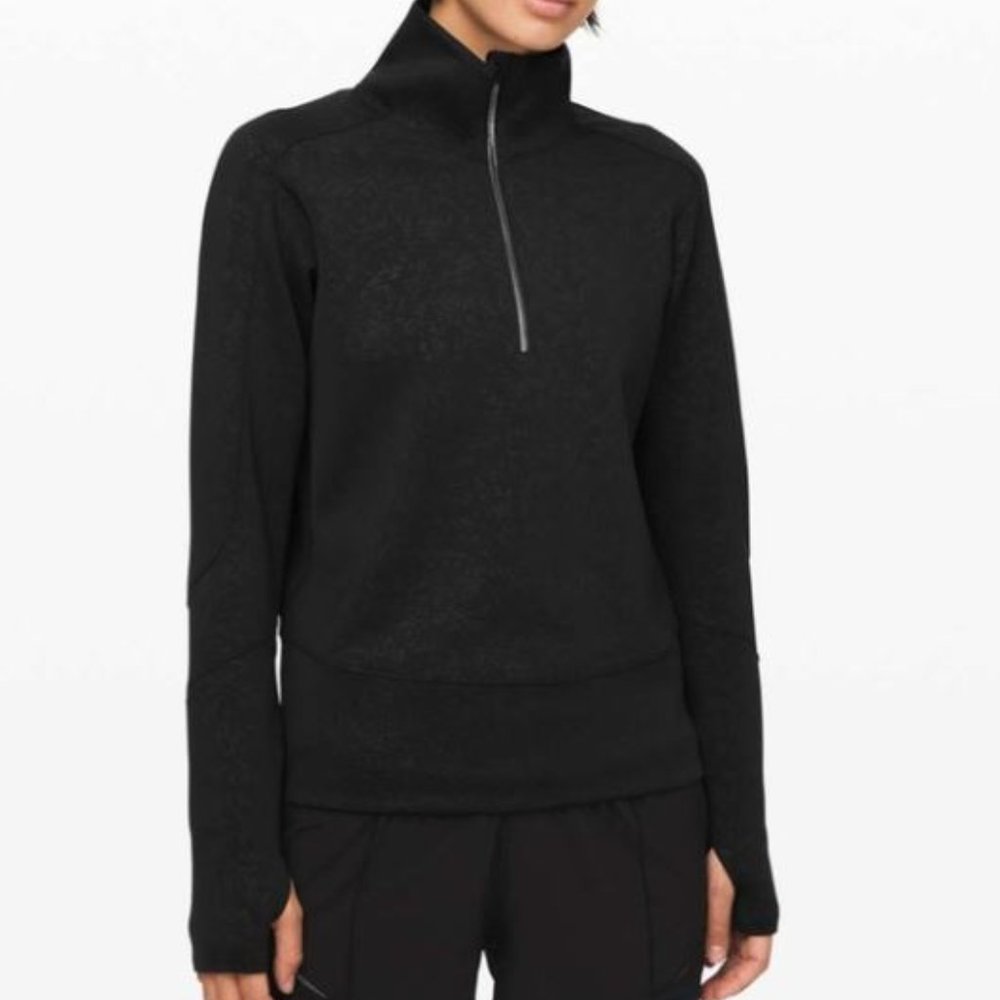 Lululemon | Run to Reset 1/2 Zip Speckle Emboss Black Size S